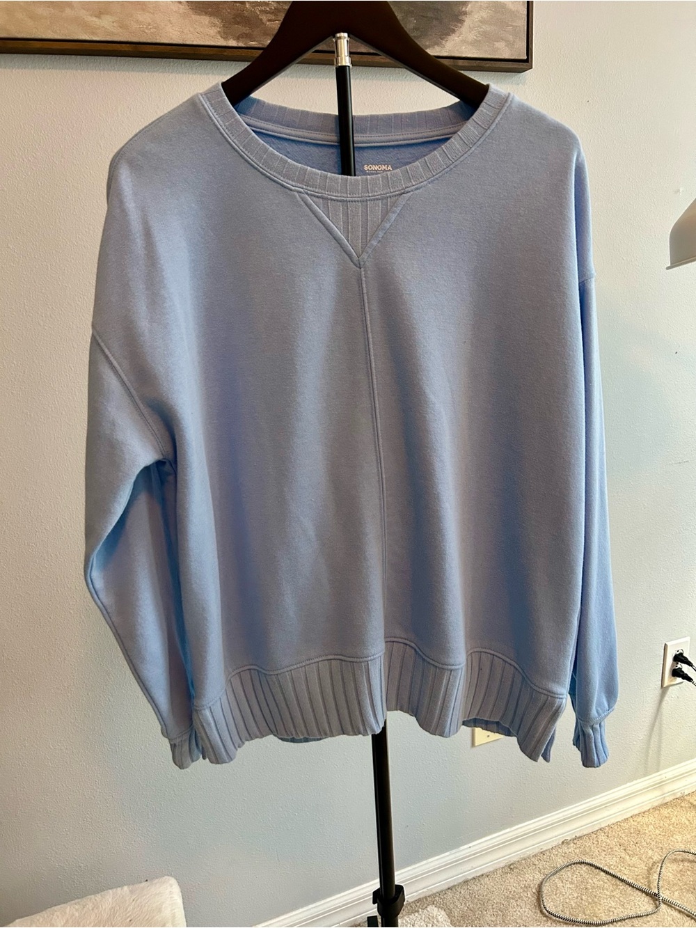Sonoma Pastel Blue Women's Scoop Crew Sweater